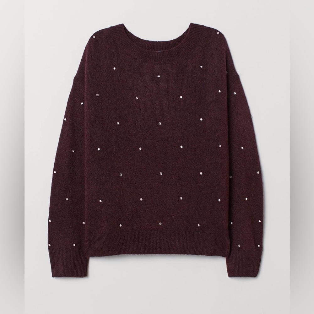 H&M Fine-knit jumper- excellent condition. Burgundy. Out of stuck, as new